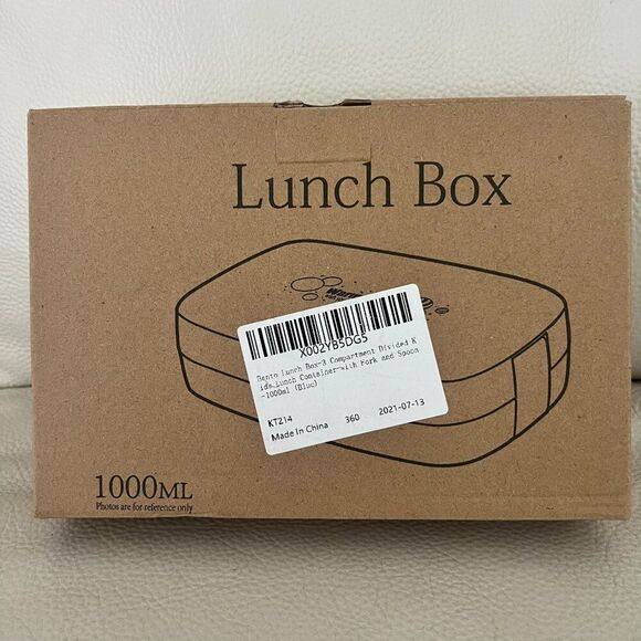 Bento Lunch Box 3 Compartment Kids Lunch Container with FORK AND SPOON - Picture 2 of 2